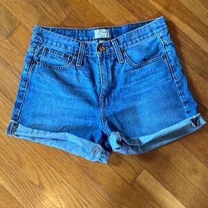 J CREW | cuffed high waisted jean shorts 26